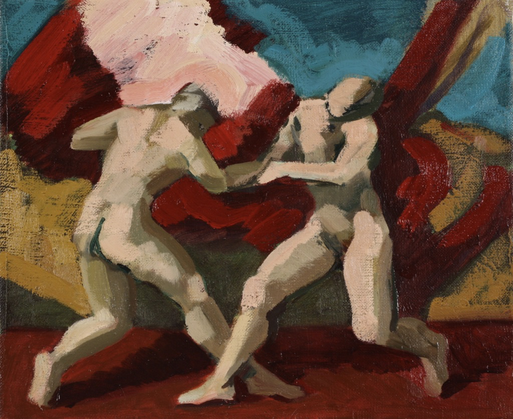 Orlando & Rodomante; oil on canvas, 22 x 28 cm, 2018